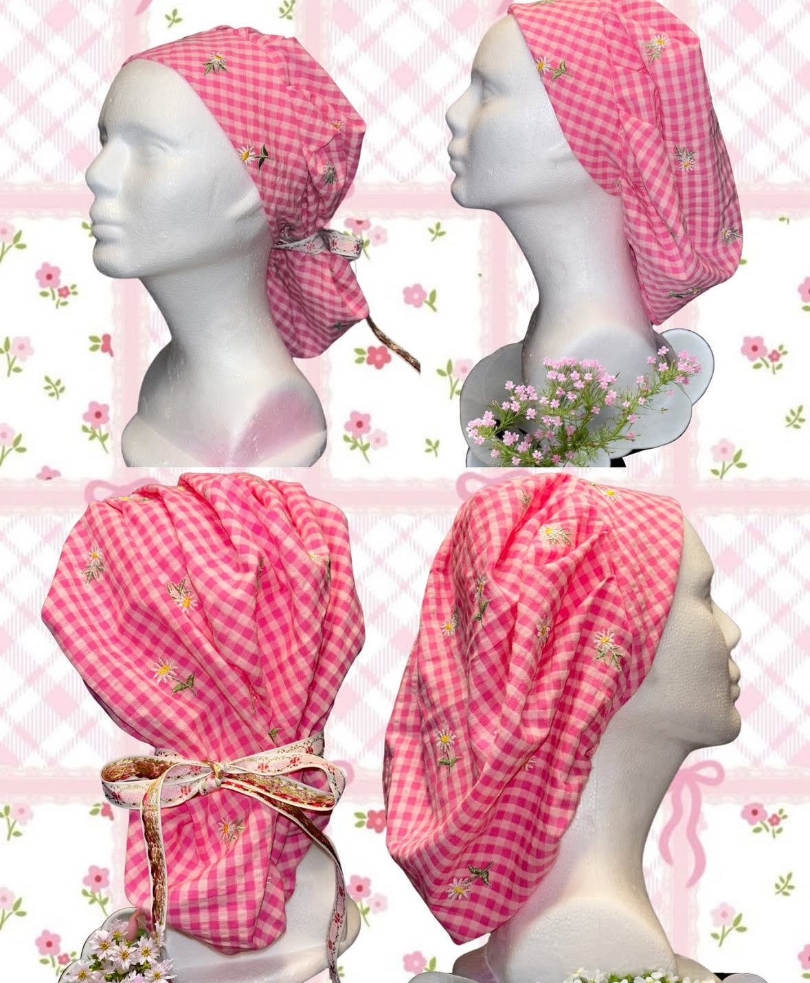 Strawberry Picnic- Satin-Lined Scrub Cap ππΌ
